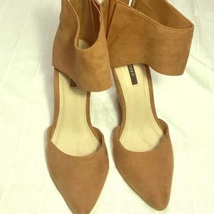Cognac Faux suede wedges